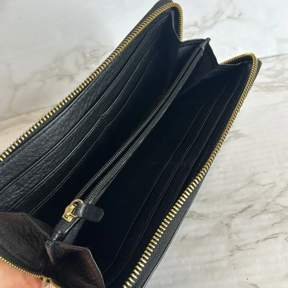Michael‎ Kors Black Continental Zip Leather Wallet